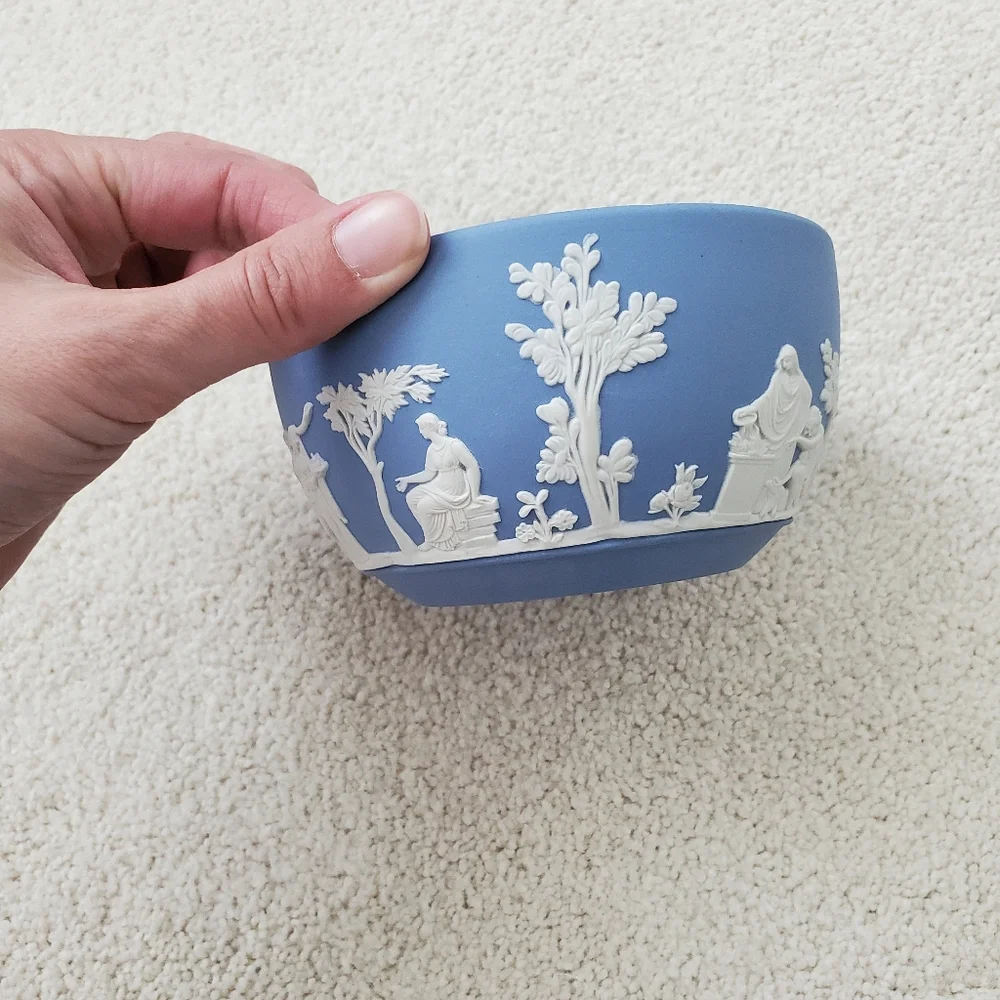 Wedgwood Jasperware Small Stamped Open Sugar Bowl